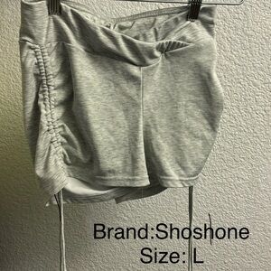 Shoshone Gray Ruched Shorts